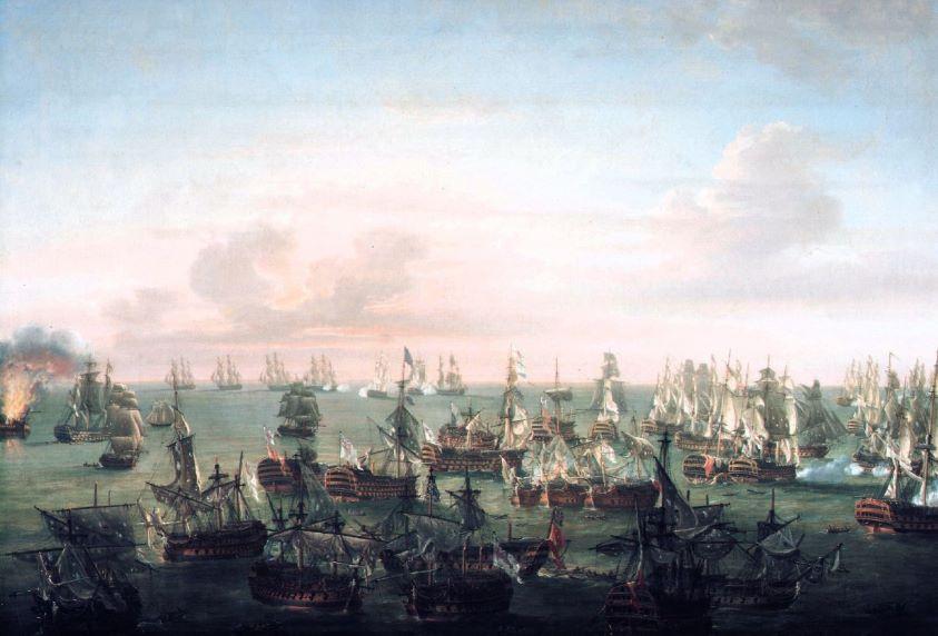 Die Schlacht von Trafalgar 21. Oktober 1805: Ende der Aktion Nicholas Pocock. 40.0 x 27.0 x 0.3cm.