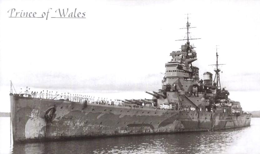 HMS Prince of Wales 1941 Schlachtschiff Royal Navy. 30.0 x 18.0 x 0.3 cm.