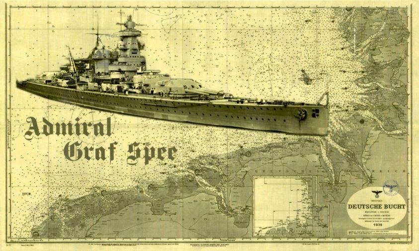 Schlachtschif  Admiral Graf Spee 1936. 28.0 x 17.0 x 0.3 cm.