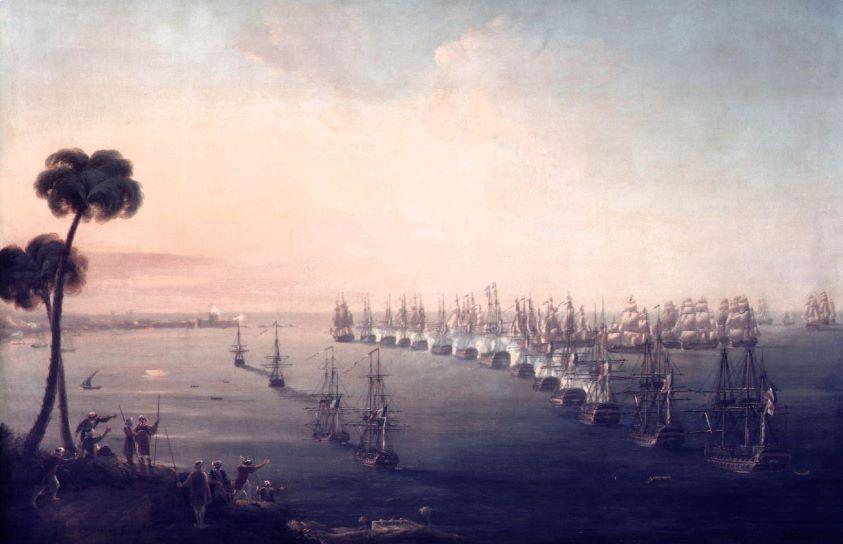 The Battle of the Nile Aboukir Bay , 1 August 1798 Nicholas Pocock. 41.0 x 27.0 x 0.3cm. 523486