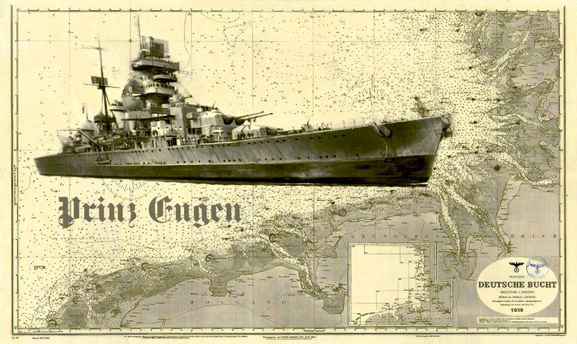 Der Schwere Kreuzer Prinz Eugen 1940. 28.0 x 17.0 x 0.3 cm. 523548