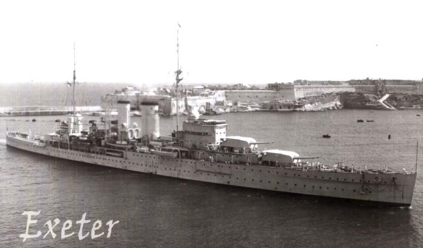 HMS Exeter 1931 Schwerer Kreuzer Royal Navy. 30.0 x 18.0 x 0.3 cm.