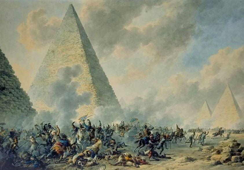 Schlacht bei den Pyramiden  21.07.1798 Dirk Langendijk. 40.0 x 28.0 x 0.3 cm.