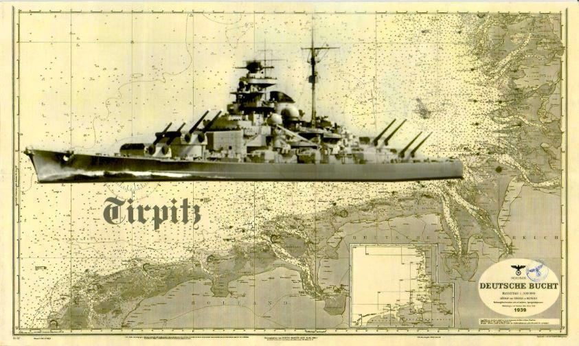 Schlachtschiff Tirpitz 1941. 28.0 x 17.0 x 0.3 cm. 523547